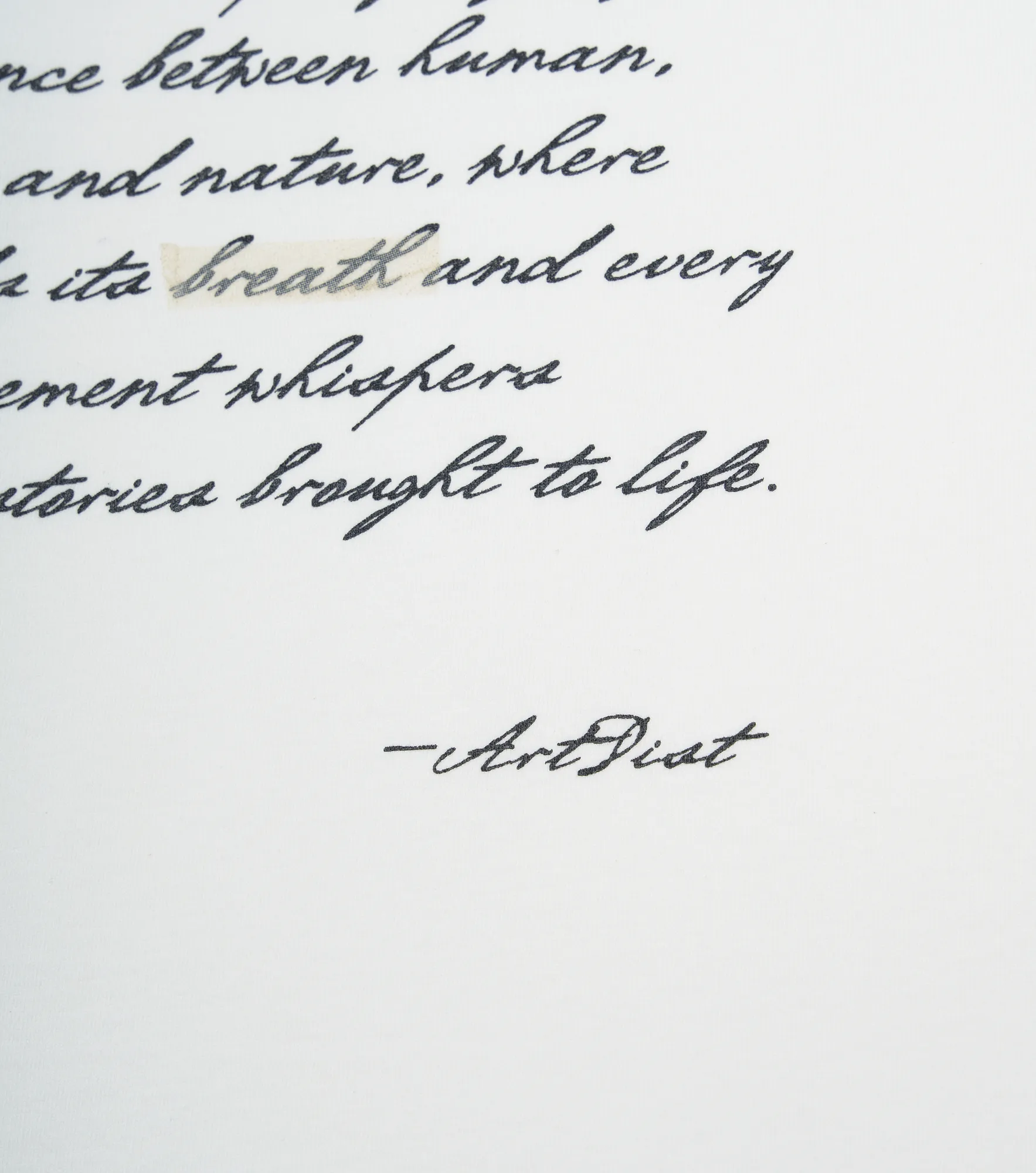 Camiseta Art Dist Script Ivory T Shirt 132601 CR