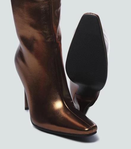 Bota Cana Alta Dorado Con Tacon DerekDO