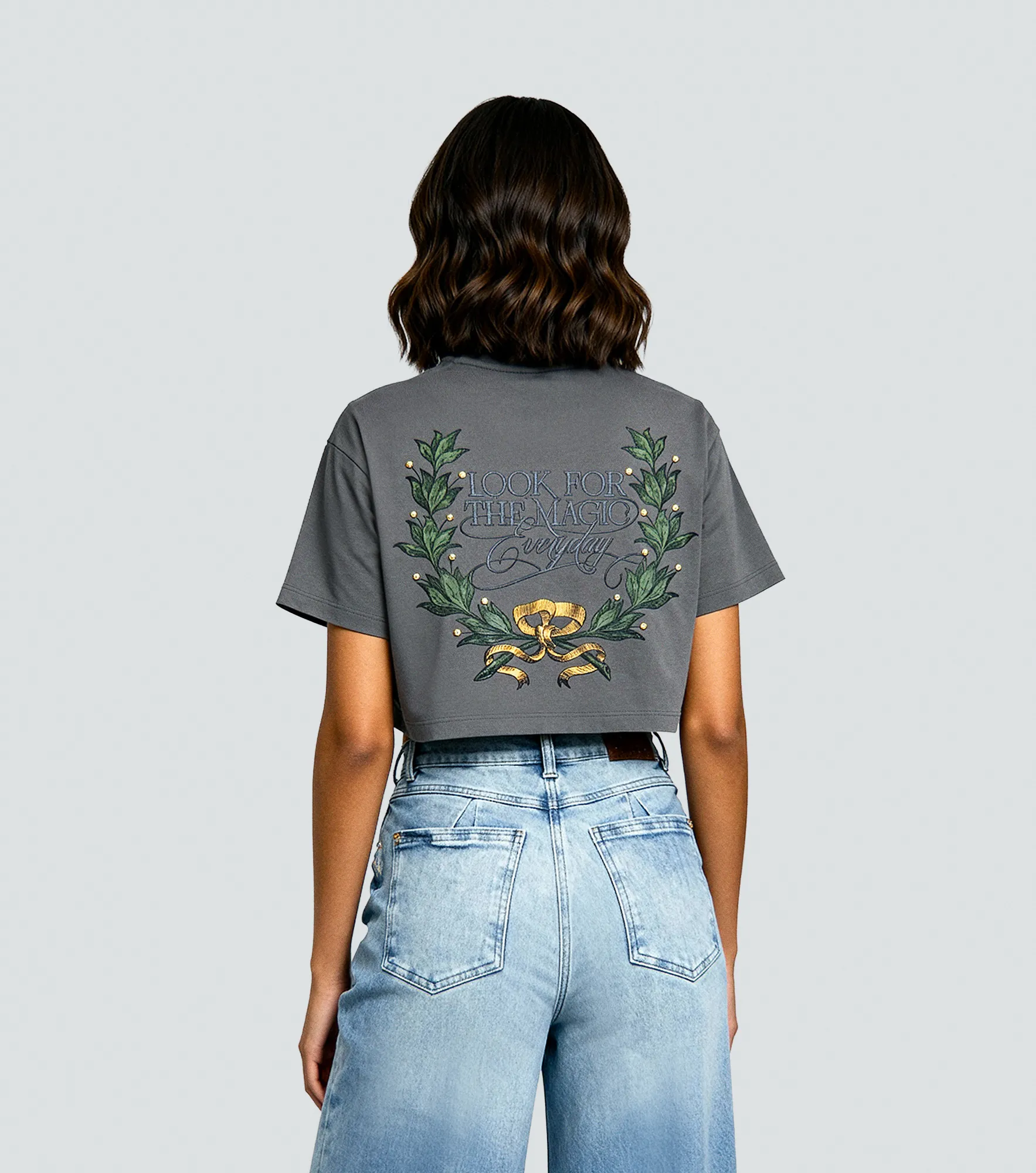 Crop Top Clemont Oversized Cenere 132663 GO