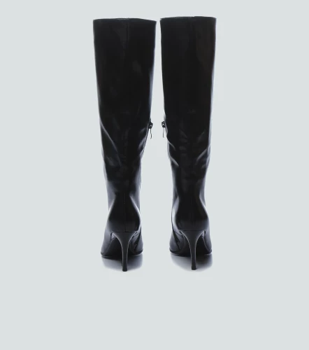 Bota Cana Alta Unicolor Con Tacon DerekNG