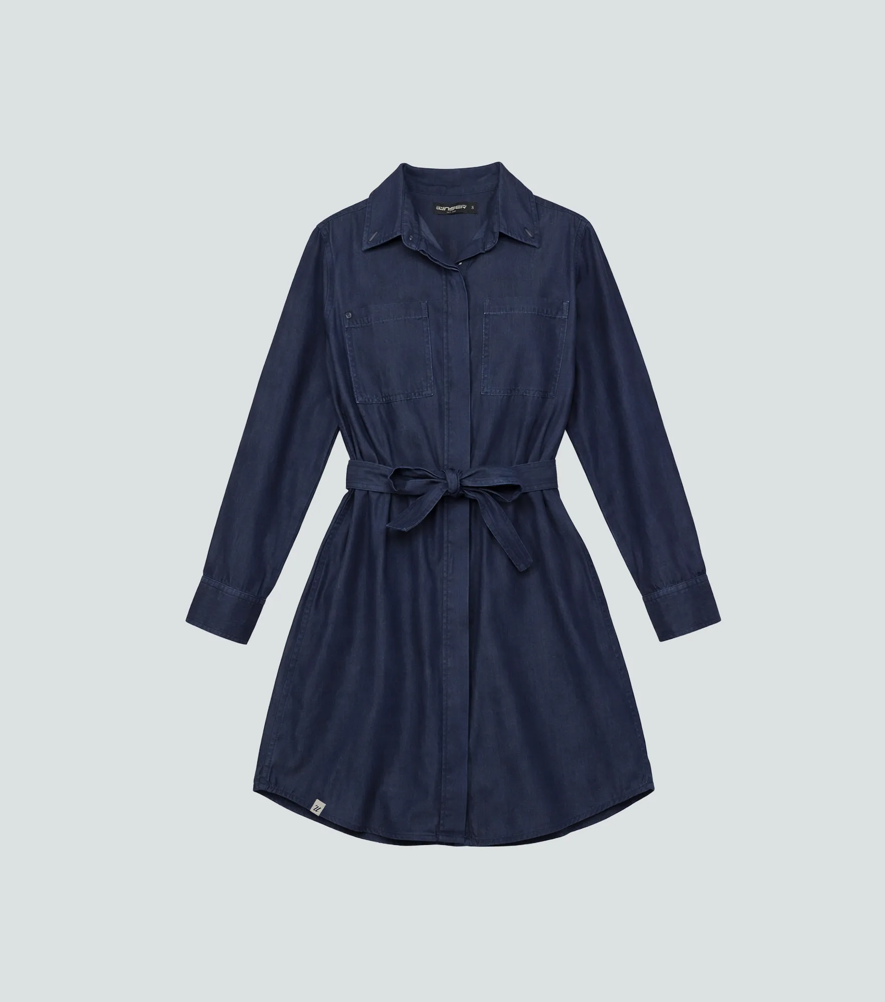Ruby Vestido Manga Larga Con Cinturon Y Bolsillos En Delantero Unser 834444 AZ