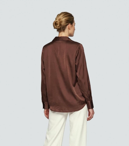 Blusa De Mujer Camisera Manga Larga Unicolor DerekCF