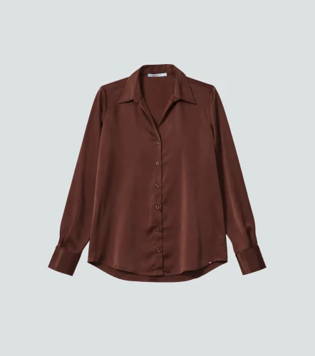 Blusa De Mujer Camisera Manga Larga Unicolor DerekCF