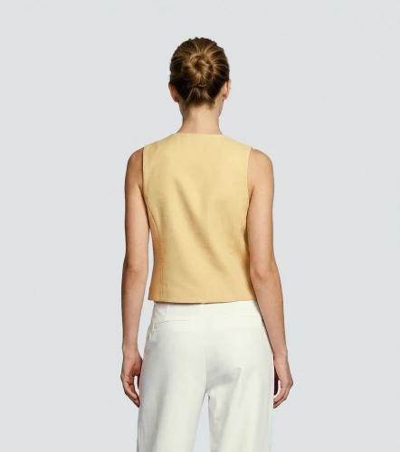 Chaleco Manga Sisa Con Botones En Delantero DerekAM