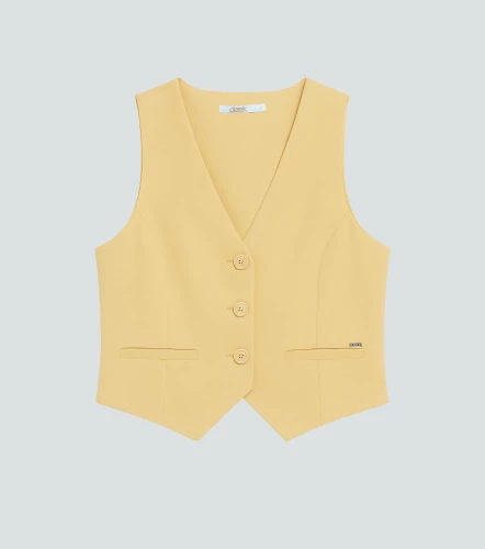 Chaleco Manga Sisa Con Botones En Delantero DerekAM