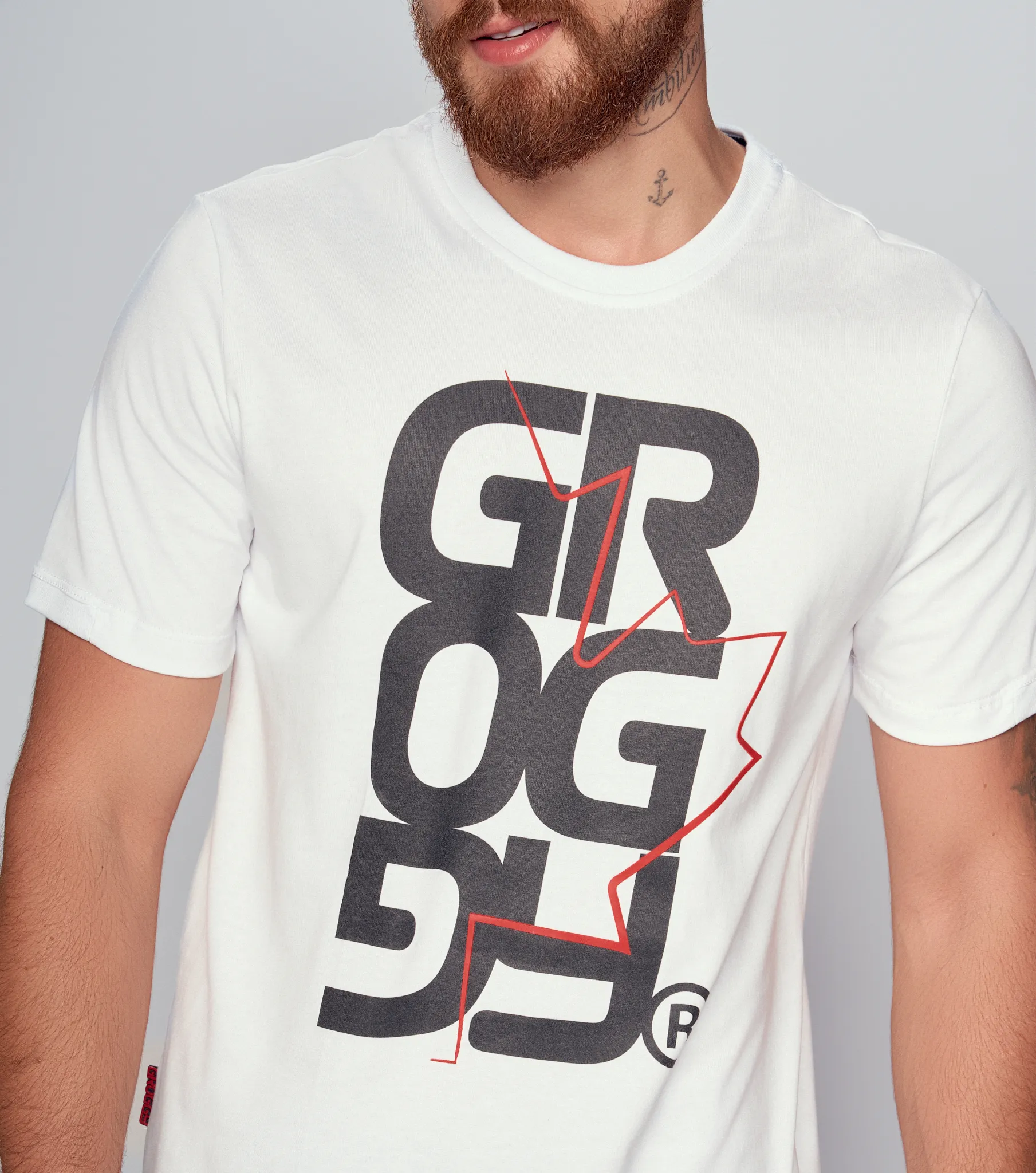 Darren T Shirt Slim Masculina Groggy 834153 BL