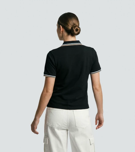 Mary Blusa Polo Con Cortes Cuello Y Punos Tejidos UnserNG