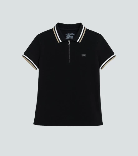 Mary Blusa Polo Con Cortes Cuello Y Punos Tejidos UnserNG