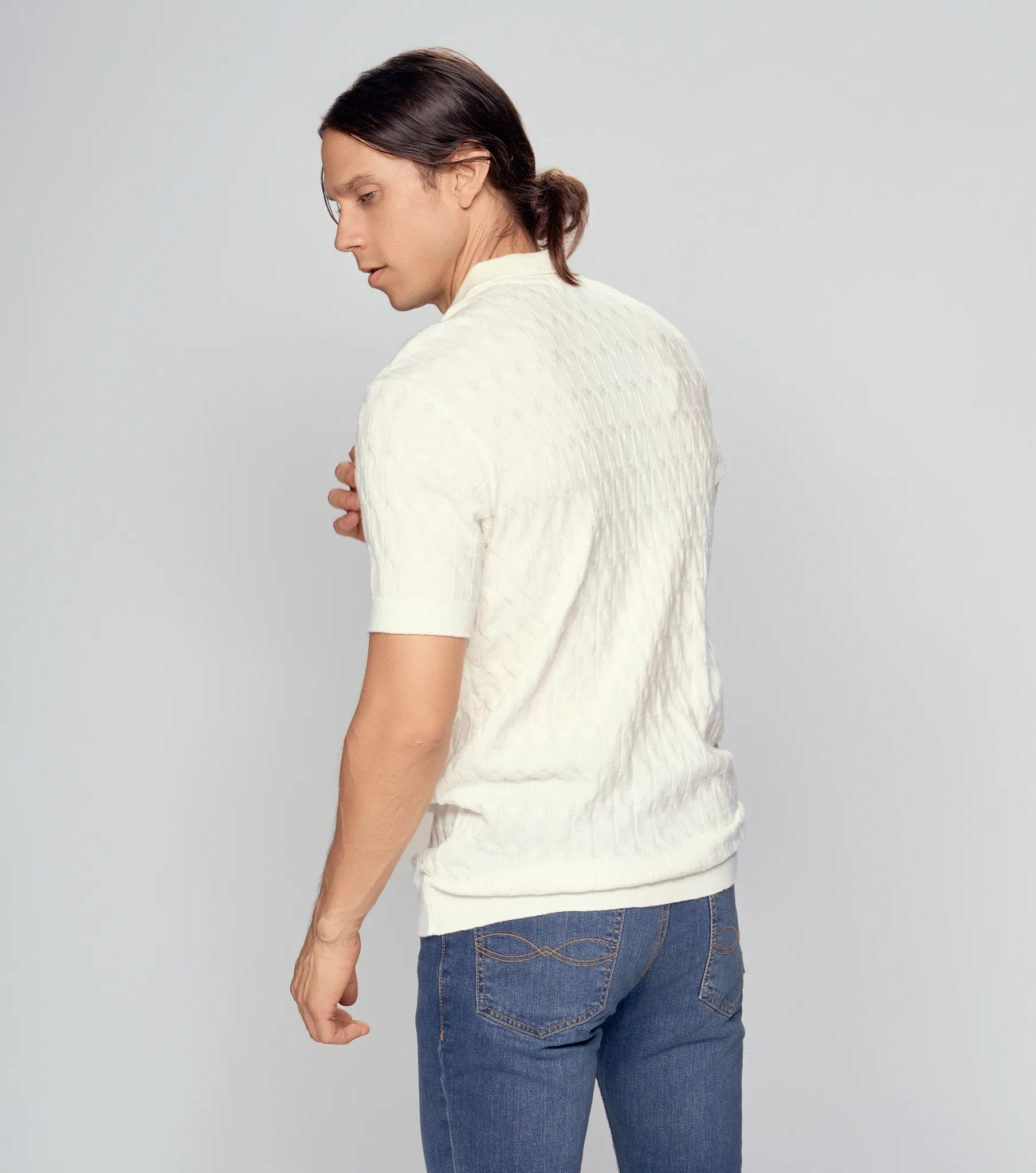 Polo Para Hombre Tejido Molderia Slim Unicolor Unser 834273 AR