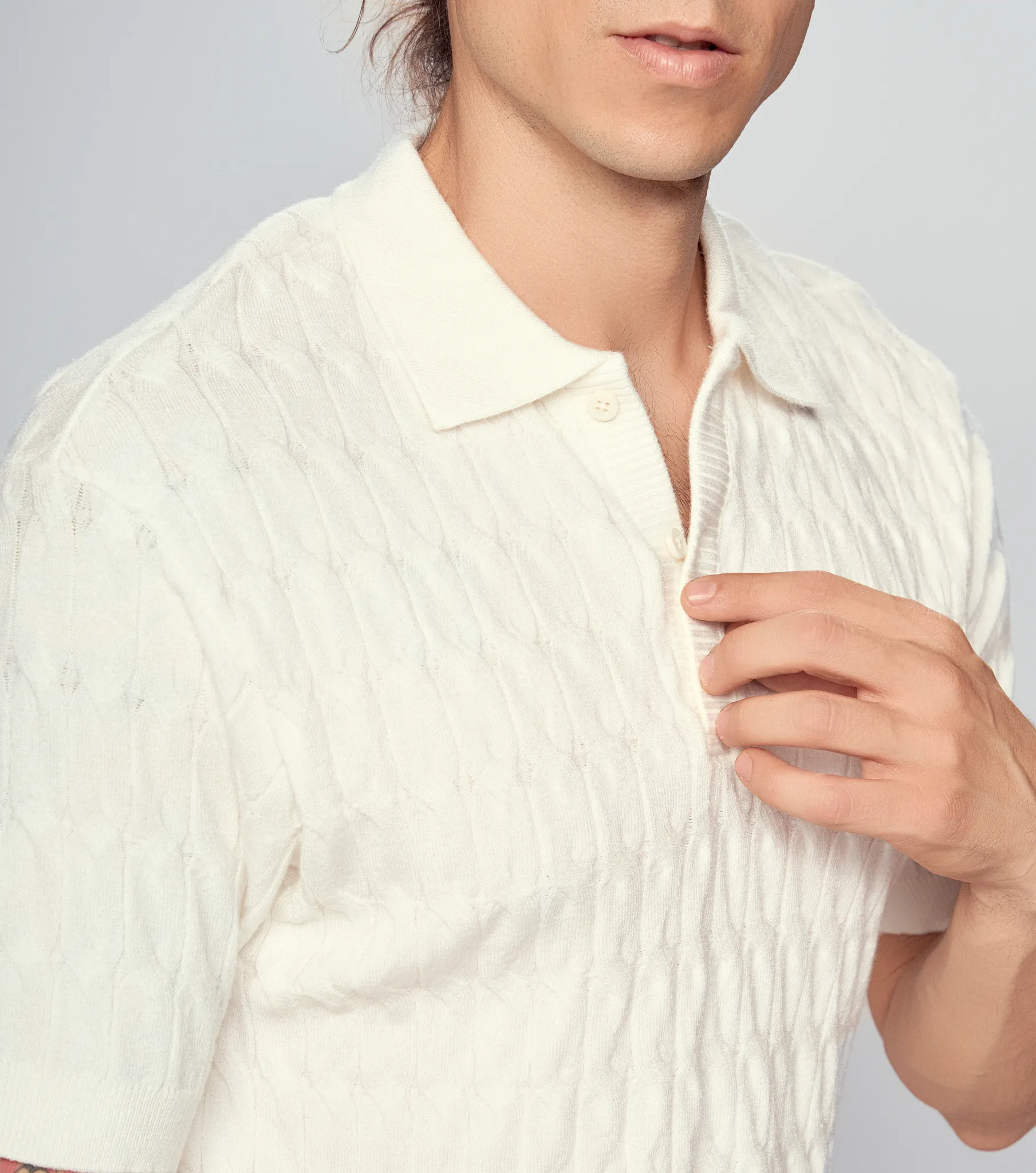 Polo Para Hombre Tejido Molderia Slim Unicolor Unser 834273 AR