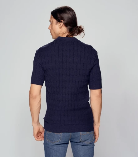 Polo Para Hombre Tejido Molderia Slim Unicolor UnserAZ