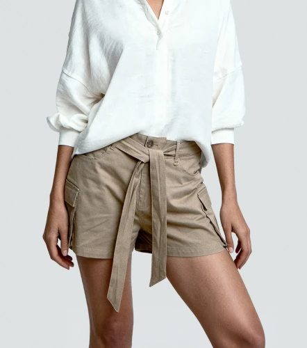 Short Para Mujer Tipo Cargo Unicolor Ivonne DerekKQ