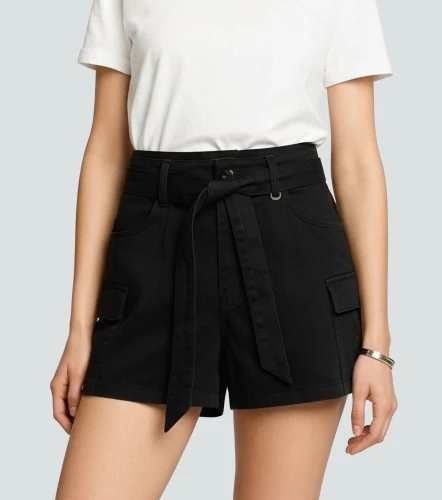 Short Para Mujer Tipo Cargo Unicolor Ivonne DerekNG