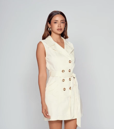 Vestido Para Mujer Carolina Manga Siza Unicolor DerekAR