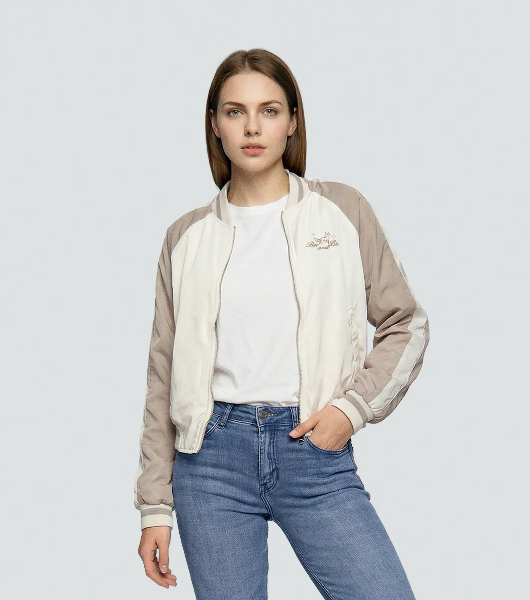 Alana Chaqueta Manga Larga Con Corte En Manga Y Bordado UnserAR