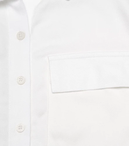 Lesly Blusa Camisera Unicolor Manga Larga Con Bolsillos En DelanteroBL