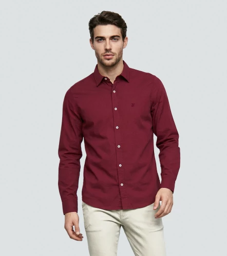 Slim Julian Camisa Unicolor Con Detalle De Costado UnserVT