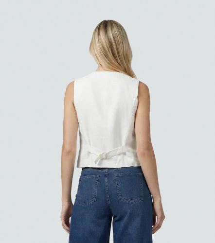 Chaleco Para Mujer En Lino Unicolor Ariana DerekAR