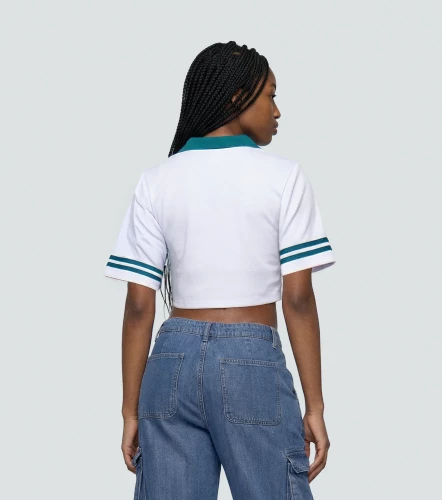 Nohe Blusa Crop Tipo Polo Estampada TyperVA