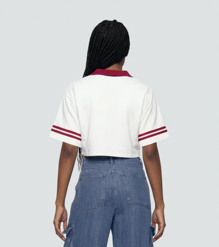 Nohe Blusa Crop Tipo Polo Estampada TyperVT