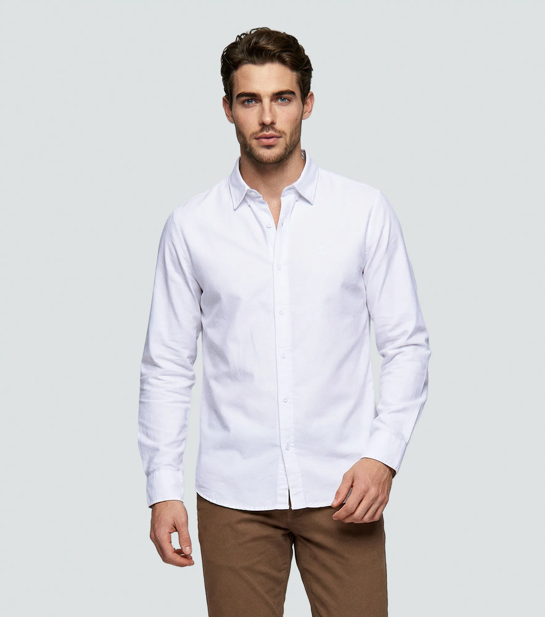 Slim Julian Camisa Unicolor Con Detalle De Costado Unser 836225 BL