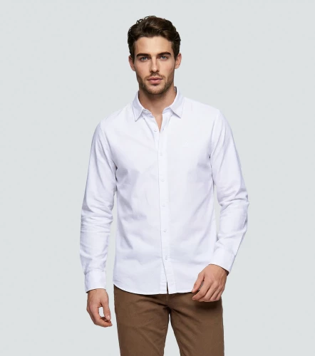 Slim Julian Camisa Unicolor Con Detalle De Costado UnserBL