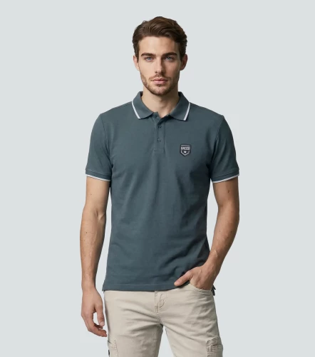 Slim Julian Polo Unicolor Con Bordado UnserGR