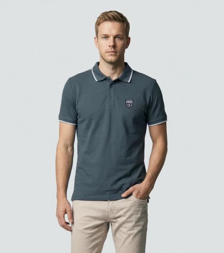 Slim Julian Polo Unicolor Con Bordado UnserGR