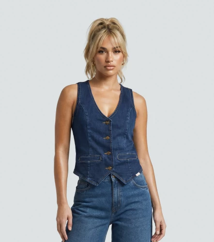 Chaleco En Indigo Para Mujer Tatiana DerekAZ