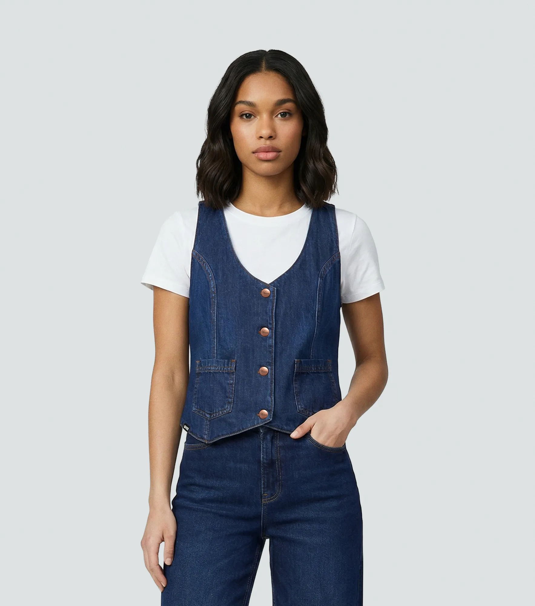 Raquel Chaleco Con Cortes Y Bolsillos En Delantero Unser 837486 AZ