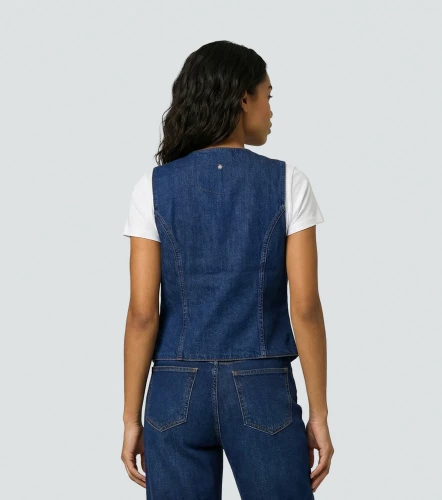 Raquel Chaleco Con Cortes Y Bolsillos En Delantero UnserAZ