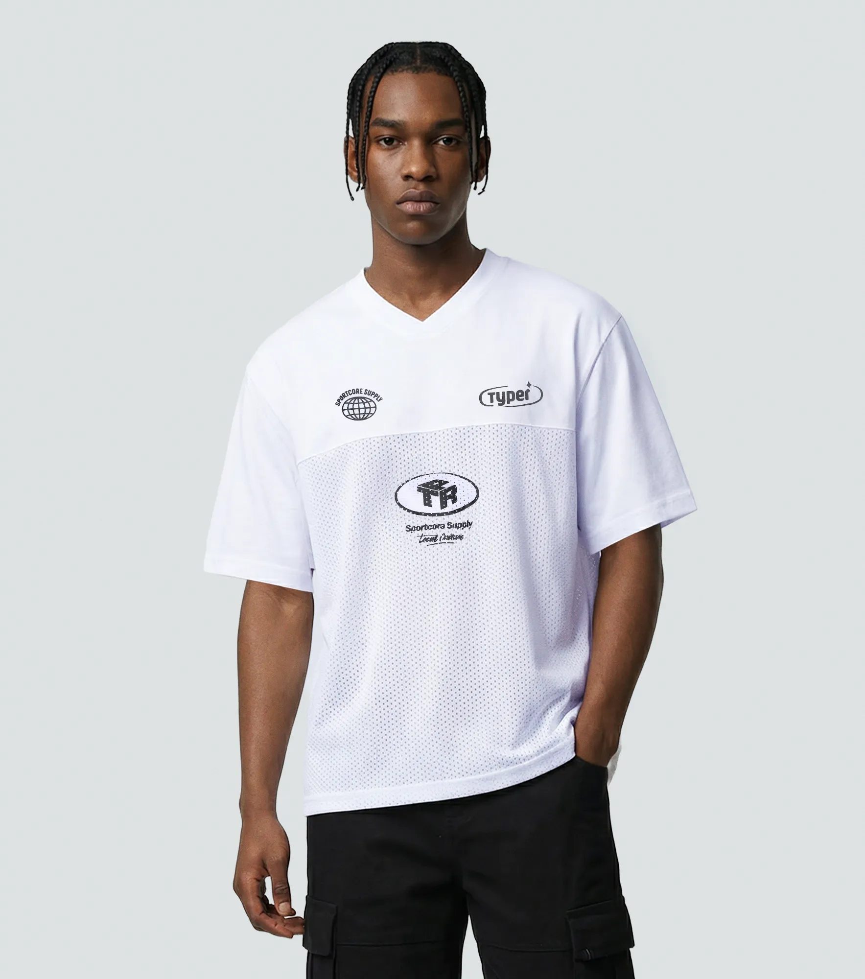 Jim T Shirt Boxy Con Estampado Typer 838107 BL