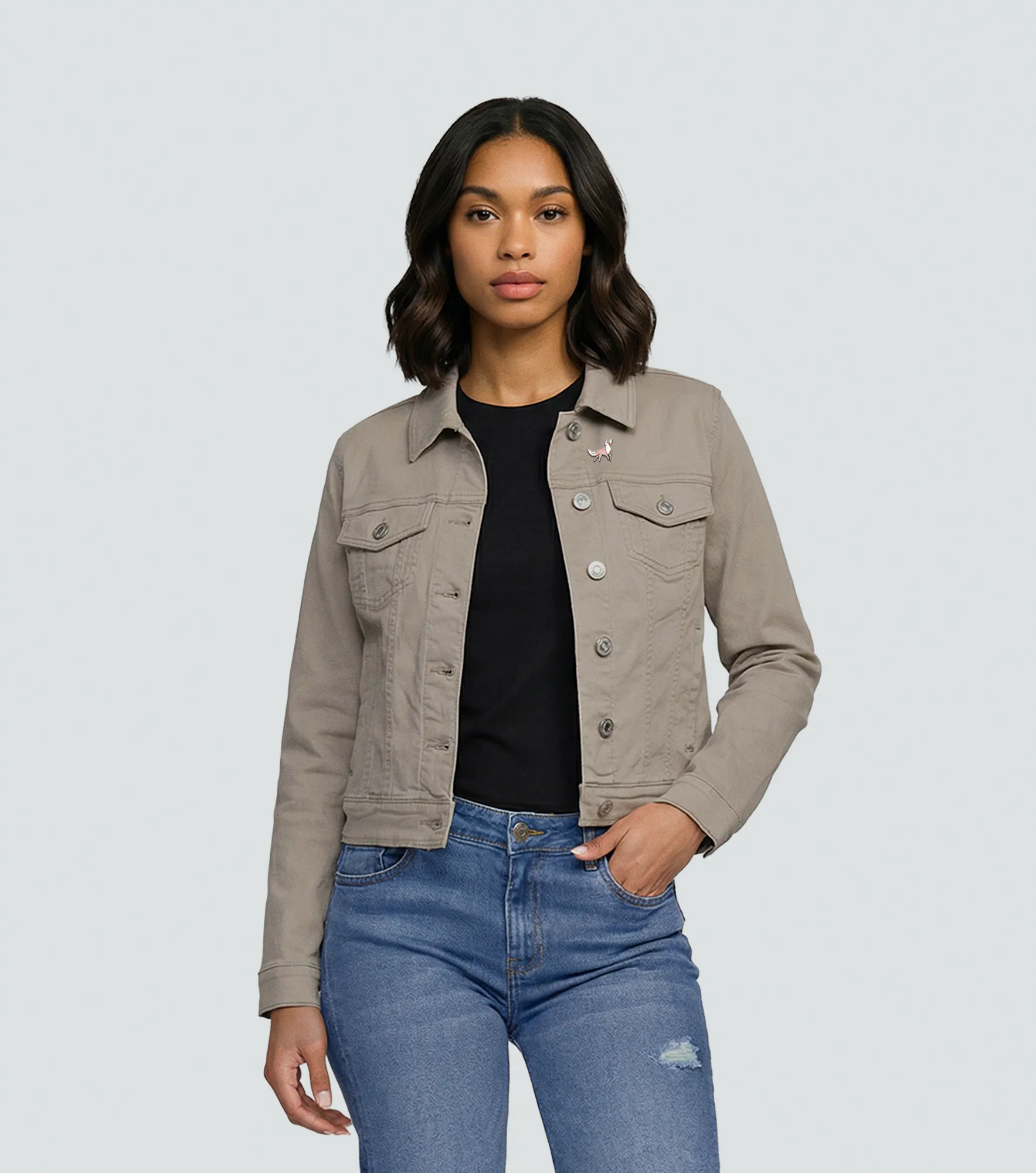 Ingrid Chaqueta En Drill Unicolor Con Bolsillos Unser 837622 KQ