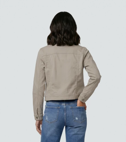 Ingrid Chaqueta En Drill Unicolor Con Bolsillos UnserKQ