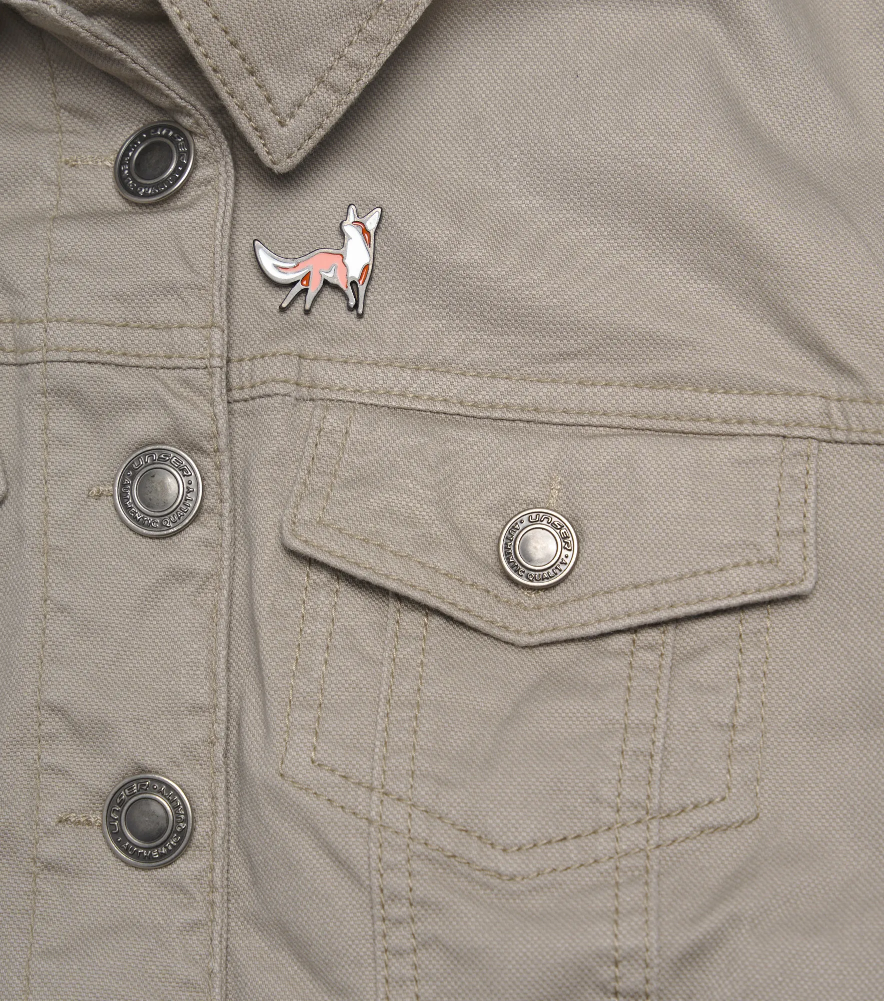 Ingrid Chaqueta En Drill Unicolor Con Bolsillos Unser 837622 KQ