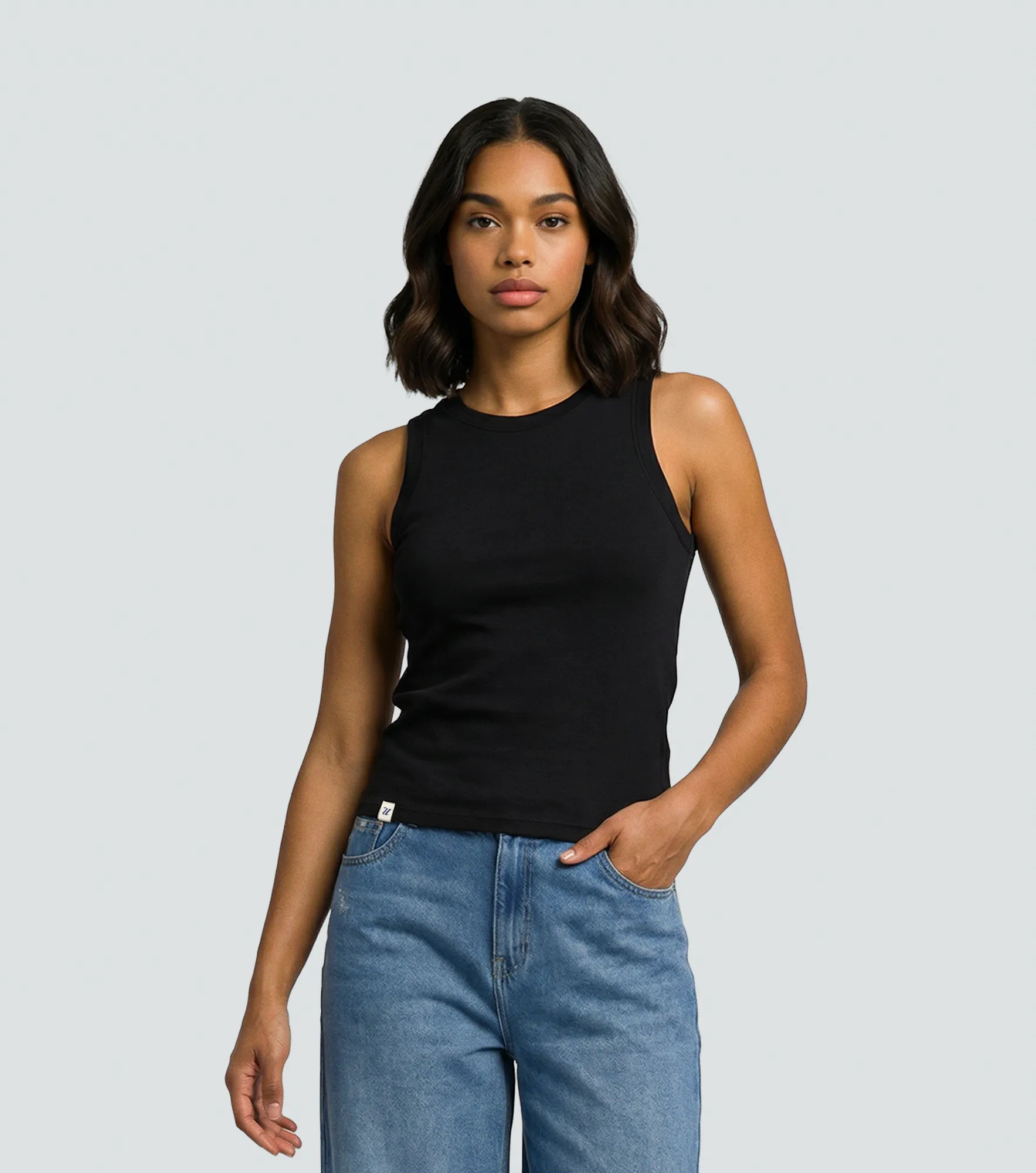 Evelyn Blusa Basica Cuello Redondo Unicolor UnserNG