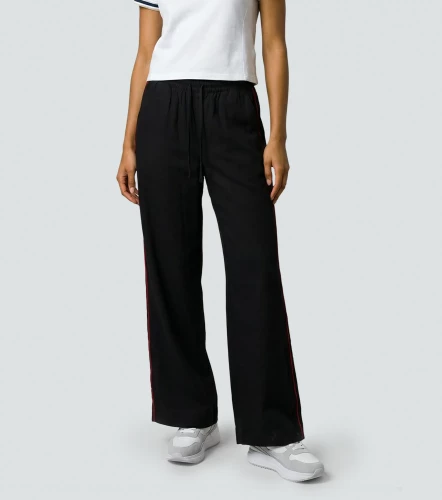 Loren Pantalon Unicolor Con Vivo En Contraste UnserNG