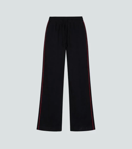 Loren Pantalon Unicolor Con Vivo En Contraste UnserNG