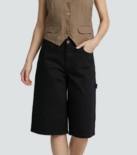 Bermuda En Indigo Para Mujer Gwen DerekNG