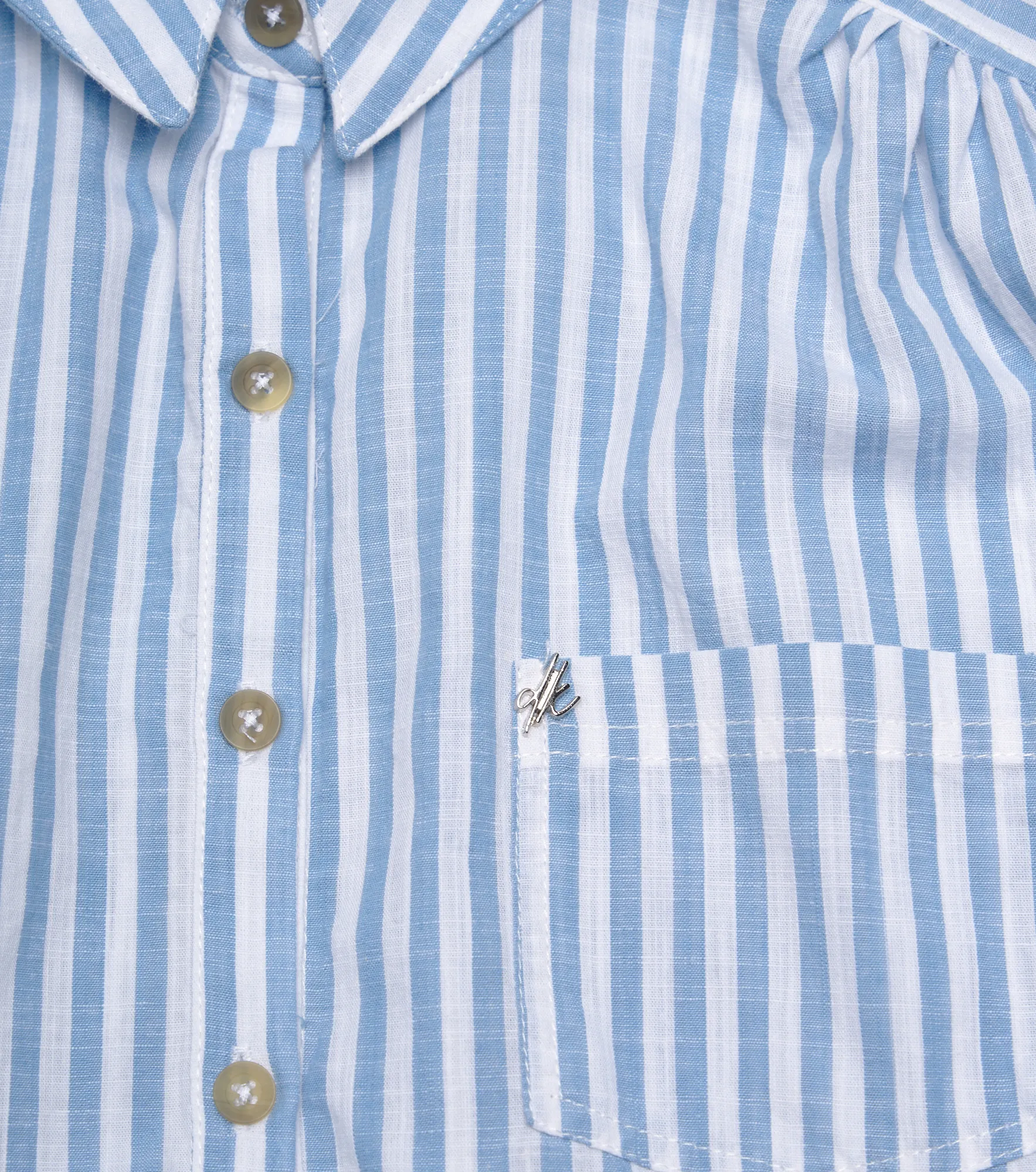 Blusa De Rayas En Lino Manga 3 4 Derek 832885 AZ