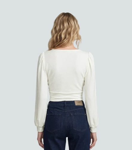 Blusa Para Mujer Cruzada En Delantero Unicolor Natasha DerekAR