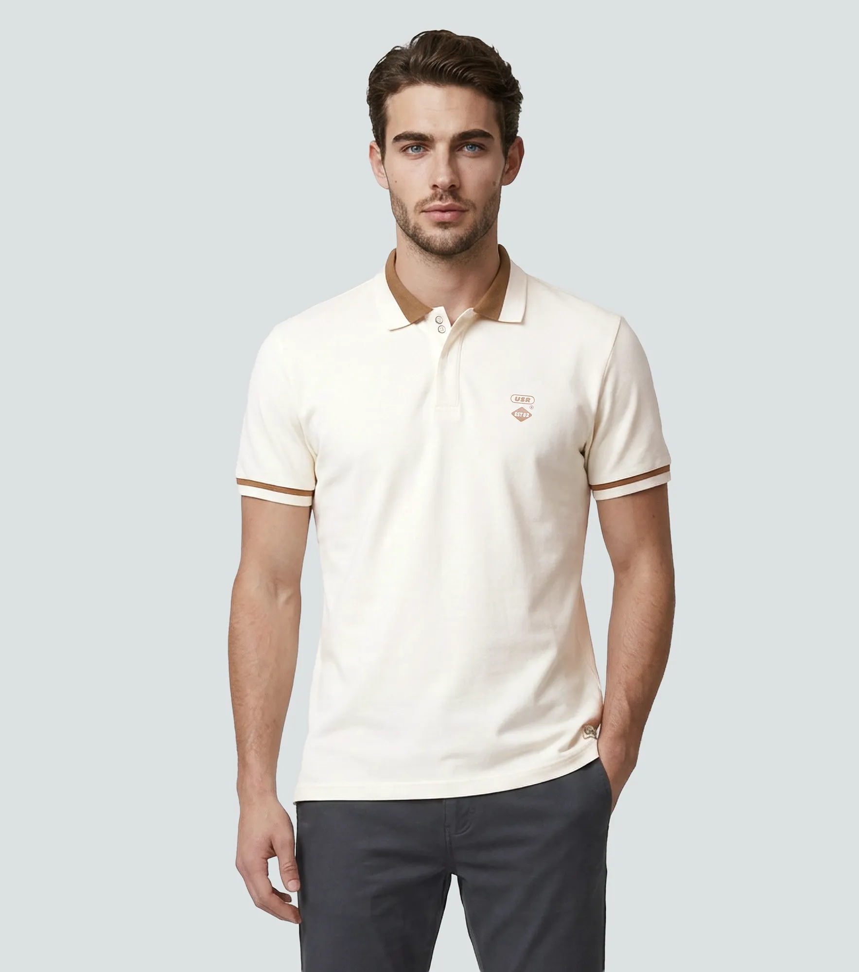 Comfort Brey Polo Unicolor Y Cuello Tejido Unser 835109 AR