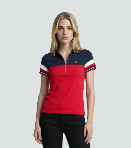 Polo Para Mujer Combinado Manga Corta DerekAO