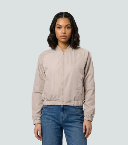 Lina Chaqueta Tipo Bomber Unicolor Con Tejido UnserAR