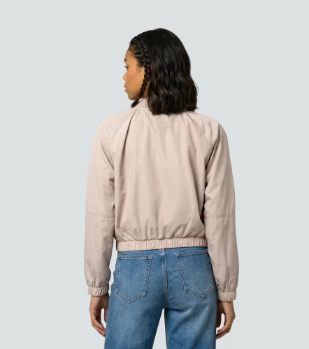 Lina Chaqueta Tipo Bomber Unicolor Con Tejido UnserAR