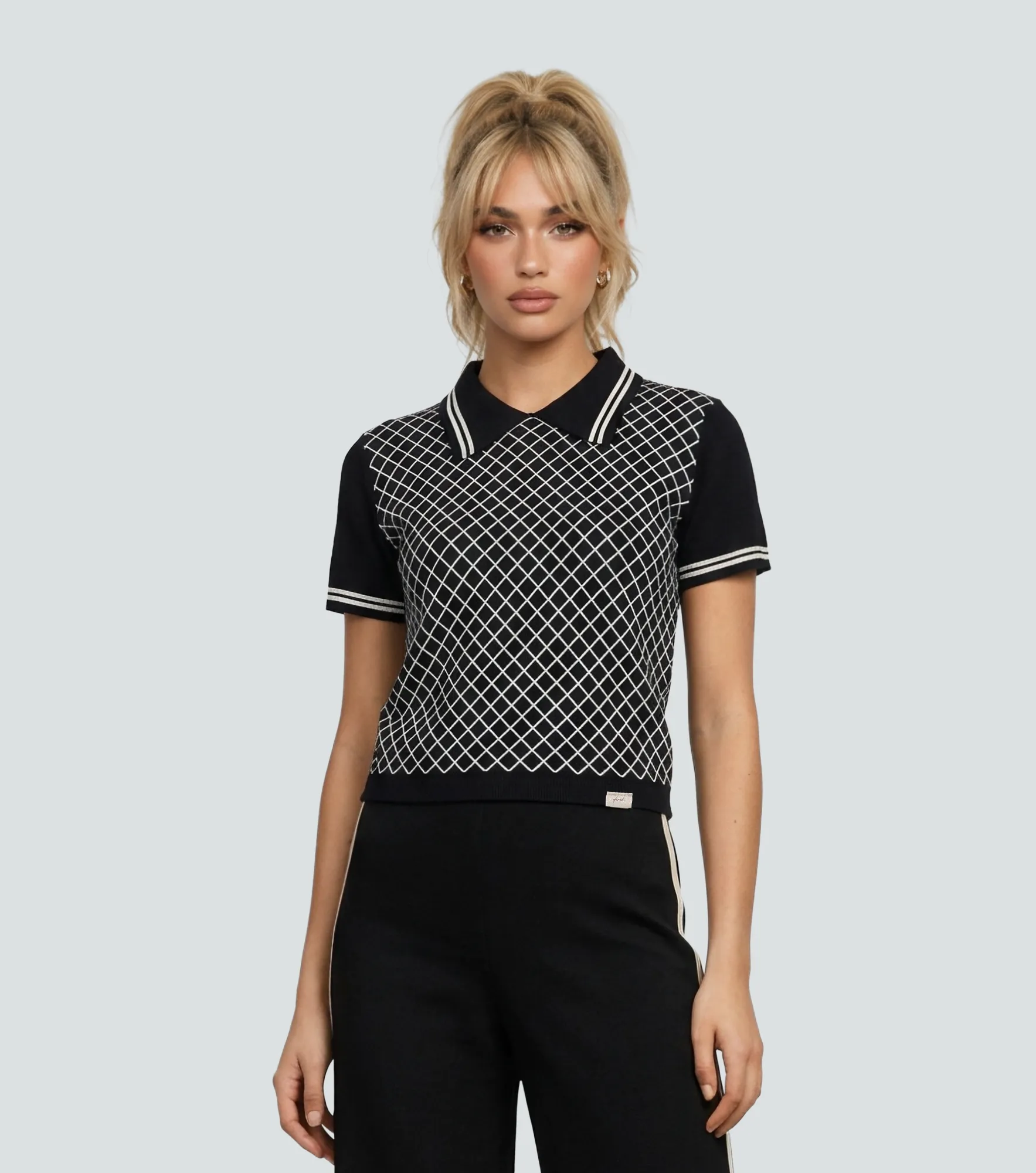 Blusa Tejida Para Mujer Tipo Polo Combinado Derek 838605 NG