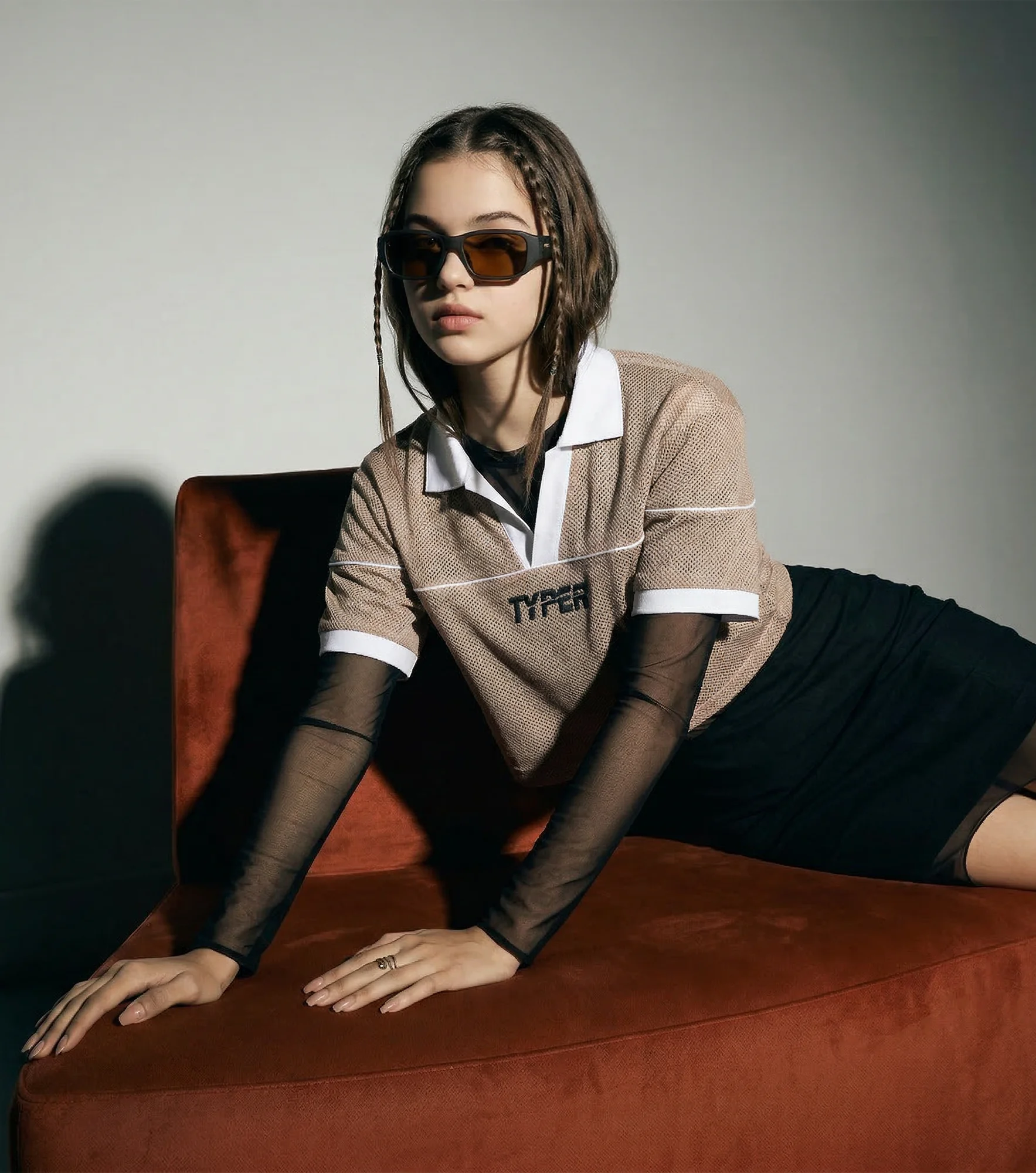 Aria Blusa Relaxed Con Sesgo En Contrastes TyperKQ