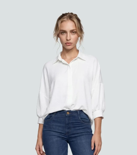 Blusa Camisera Para Mujer Unicolor Manga Ranglan DerekBL