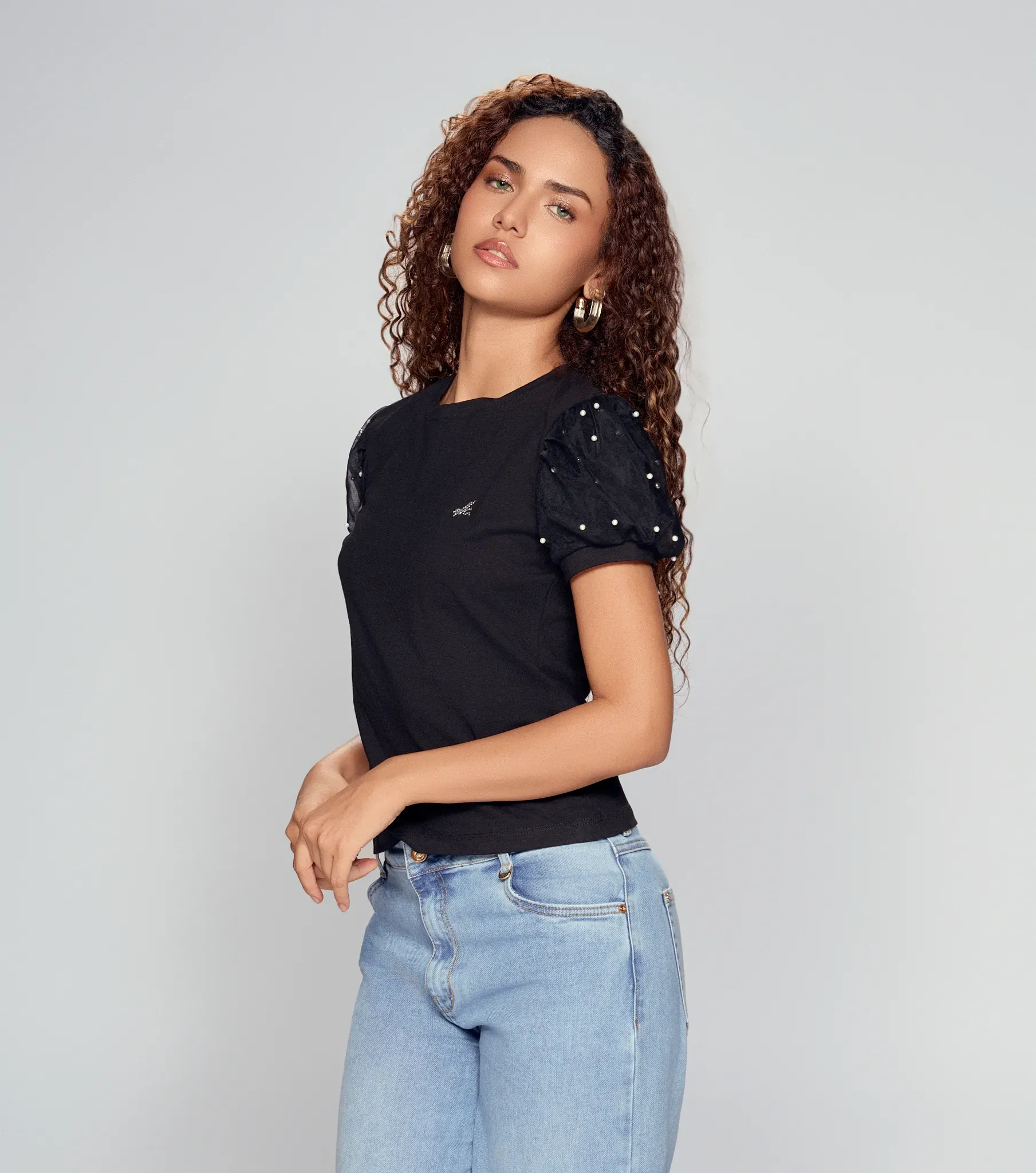 Camisa Para Mujer Manga Corta Derek 833368 BL