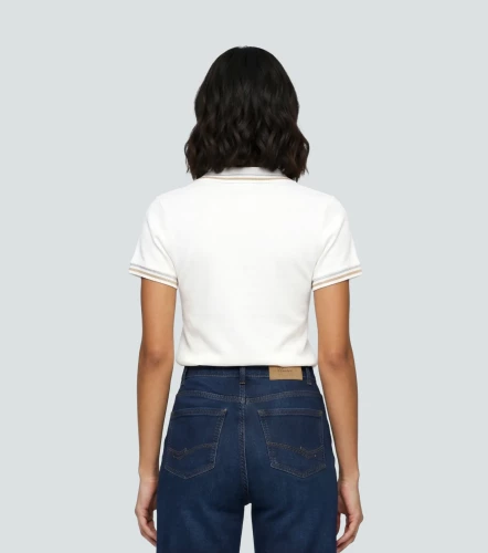 Laura Polo Unicolor Cuello En V Con Martingala Cuello Y Punos Tejidos UnserAR